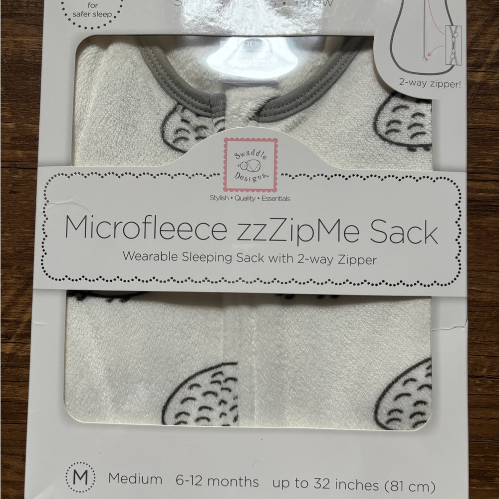 SwaddleDesigns Cotton Muslin Sleeping Sack, 2-Way Zipper, Hedgehog Size M